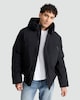 image 3 of F&F Shower Resistant Hooded Puffer Jacket in Black