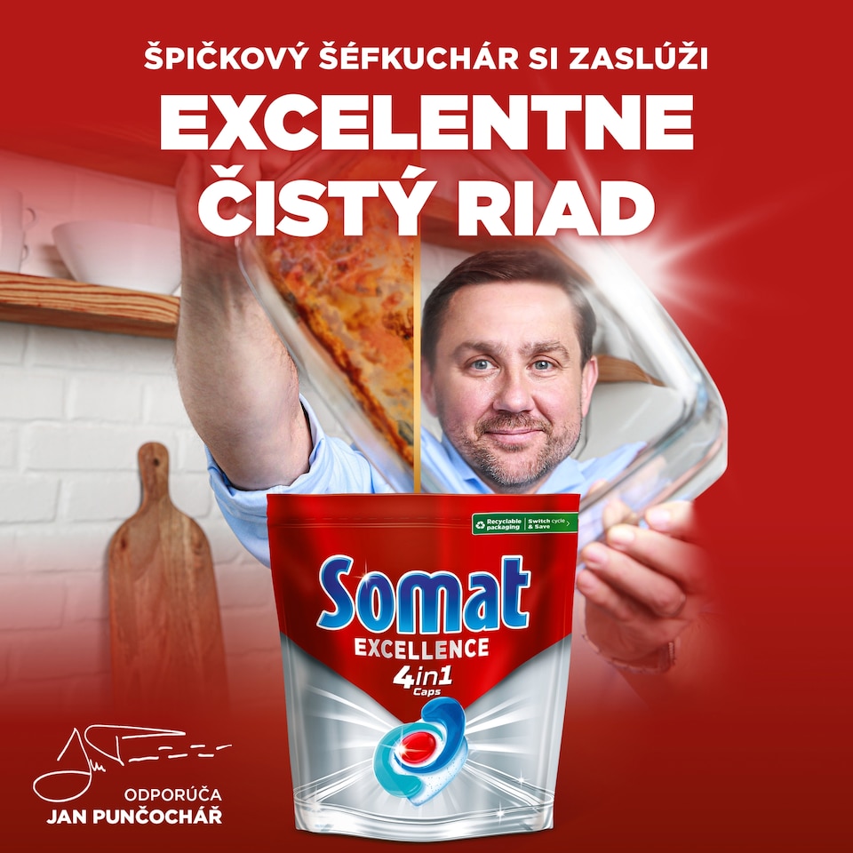 image 1 of Somat Excellence 4in1 Dishwasher Capsules 75 pcs 1425 g