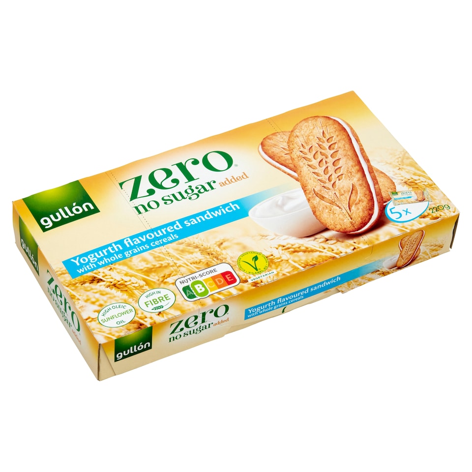 image 1 of Gullón Zero Biscuit with Filling with Sweetener and with No Added Sugars 5 x 44 g (220 g)