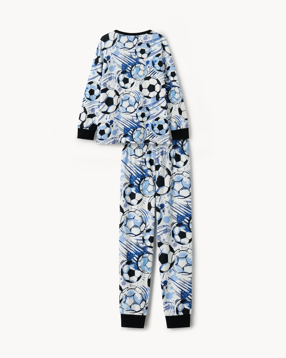 image 1 of F&F Boys Pure Cotton Football Pyjama Set in Multi