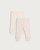 image 1 of F&F Baby 2-Pack Cotton Rich Footed Leggings in White