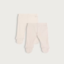 F&F Baby 2-Pack Cotton Rich Footed Leggings in White
