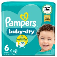 Pampers Baby Dry Size 6 Carry Pack 19 Nappies