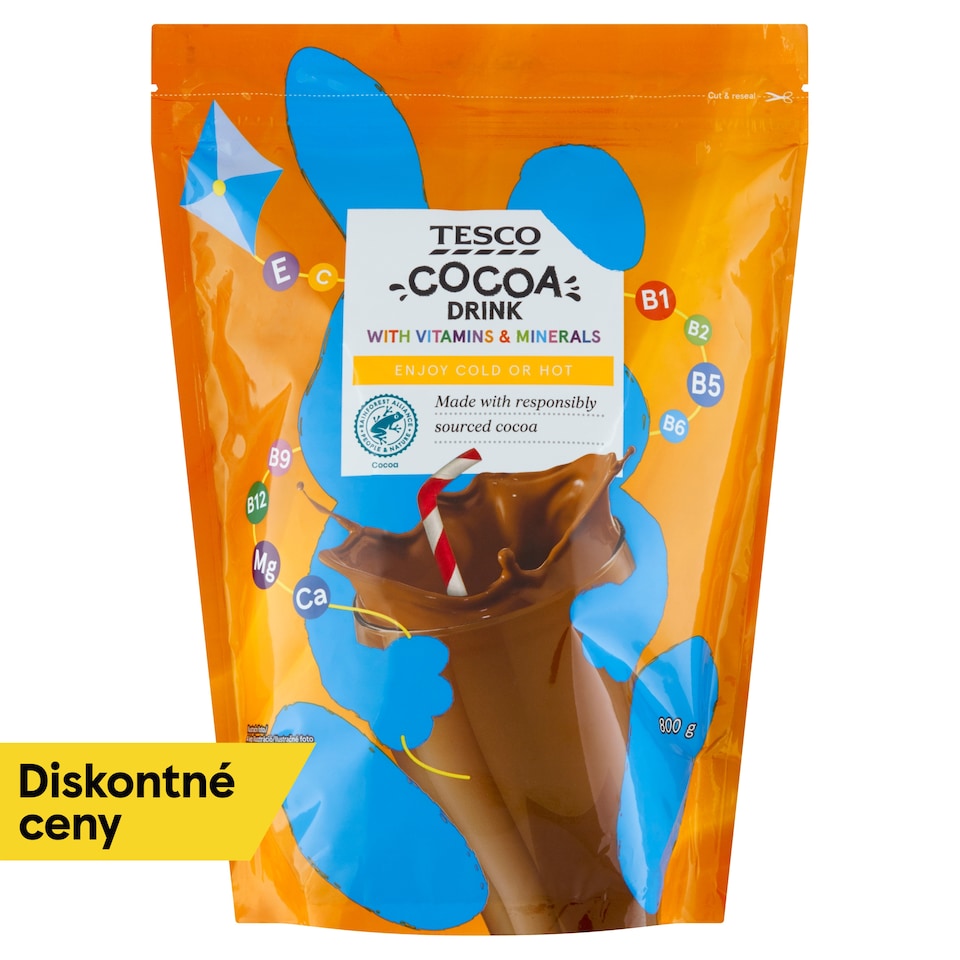 Tesco Sladená instantná kakaová zmes na prípravu nápoja 800 g