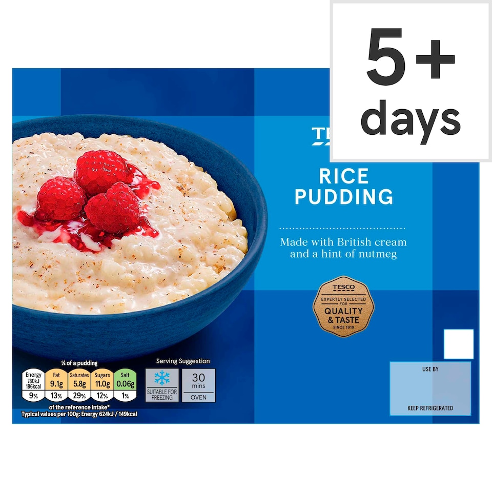 Tesco Creamy Rice Pudding 500G