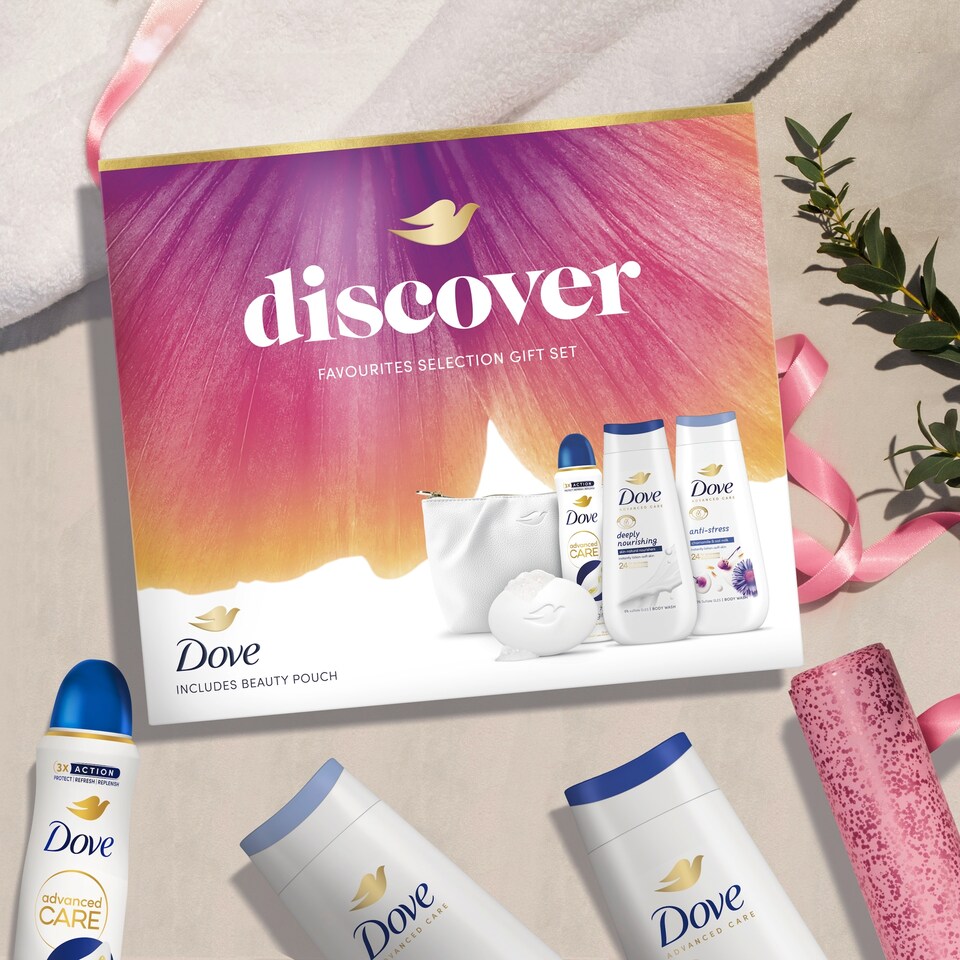 image 1 of Dove Discover Favourites Selection with Beauty Bag Gift Set