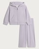 image 4 of F&F Girls Cotton Blend Zip Through Hoodie and Joggers Set in Lilac