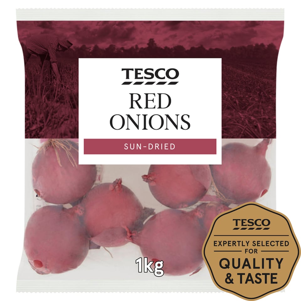 image 1 of Tesco Red Onions Pack 1Kg