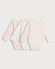 image 1 of F&F Baby 3-Pack Pure Cotton Pointelle Long Sleeved Bodysuits in Pink