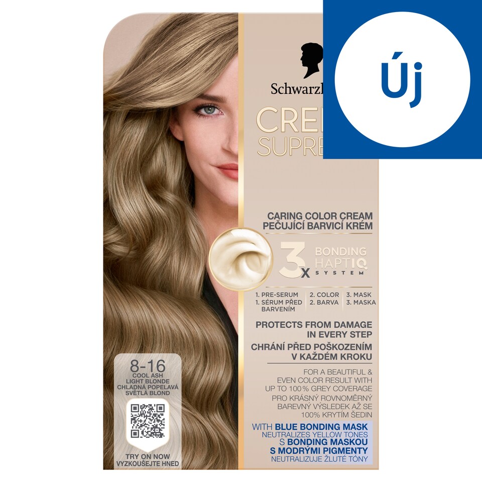 image 1 of Schwarzkopf Creme Supreme Permanent Color Creme 8-16 Cool Ash Light Blonde