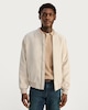 image 2 of The F&F Edit Faux Suede Zip Front Bomber Jacket in Stone