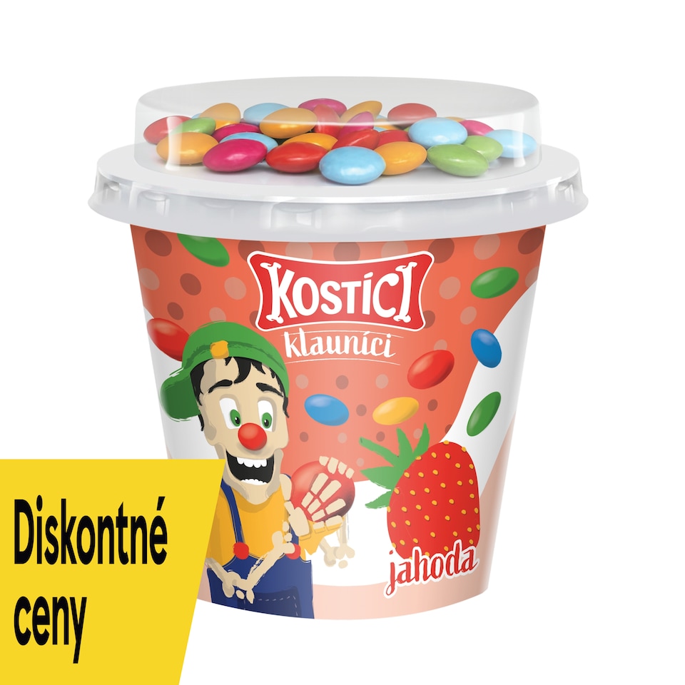 KOSTÍCI Klauníci (jahodový jogurt a čokoládové dražé) 109g