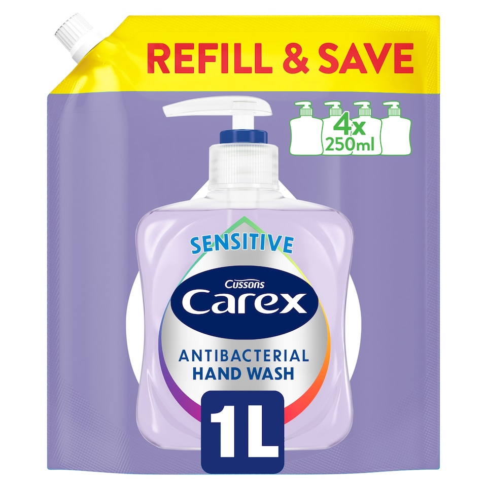 image 1 of Carex Sensitive Antibacterial Hand Wash Refill 1L