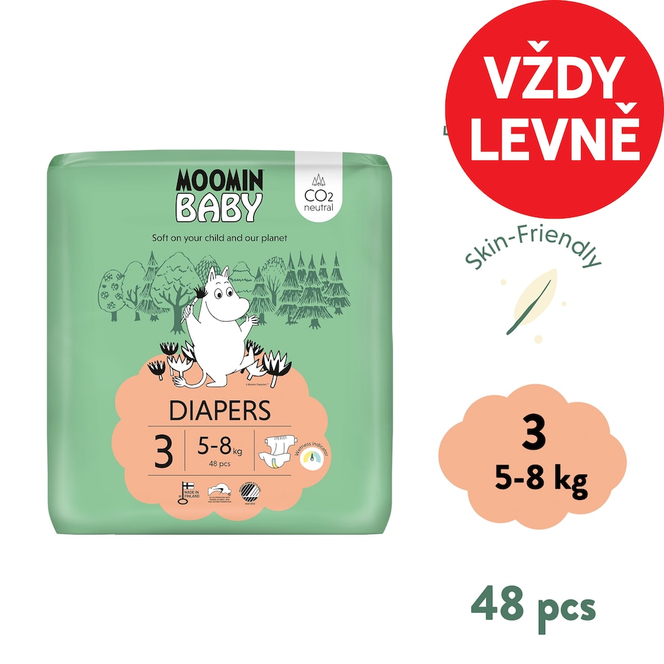 Moomin Baby Pleny 3 5-8 kg 48 ks