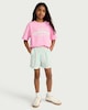 image 2 of F&F Girls Pure Cotton Striped Shorts in Green