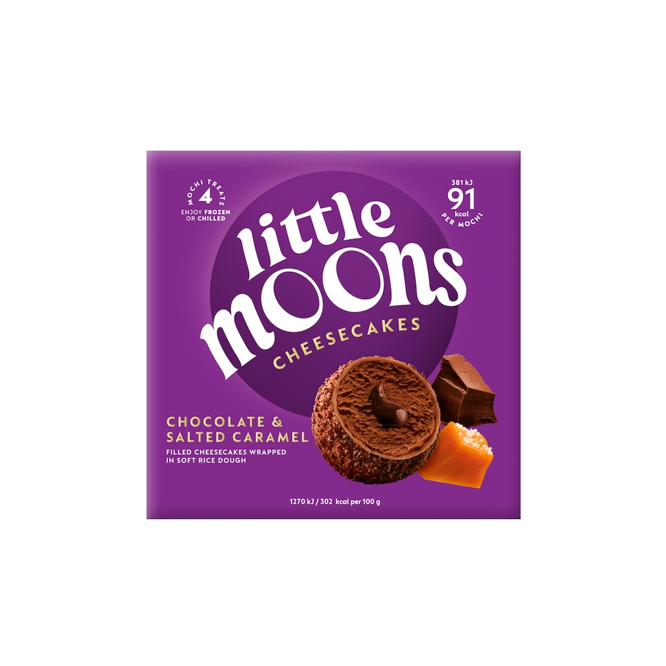image 1 of Little Moons Chocolate & Salted Caramel Mochi Cheesecakes 4x30g