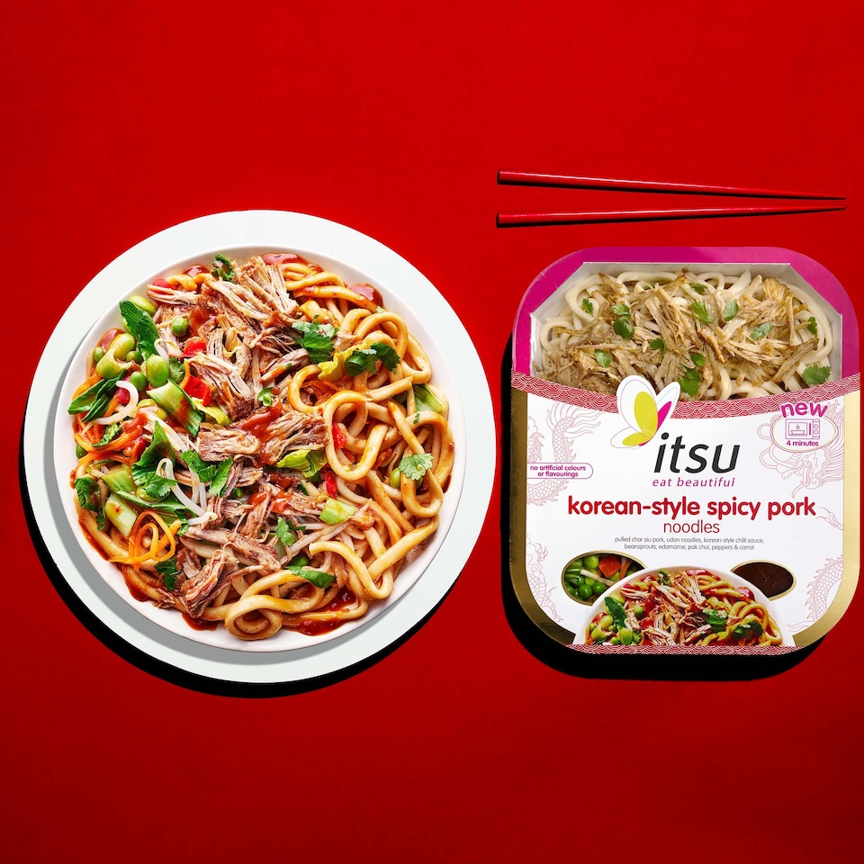 image 1 of Itsu Korean-Style Spicy Pork Noodles 370g