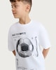 image 2 of F&F Boys Pure Cotton Football Print Oversized T-Shirt in White