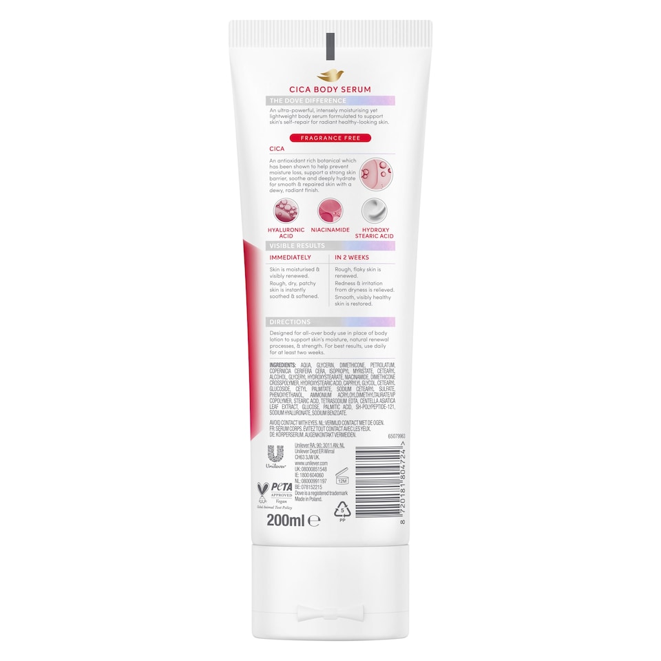 image 1 of Dove Cica+ Repair Body Serum 200ml