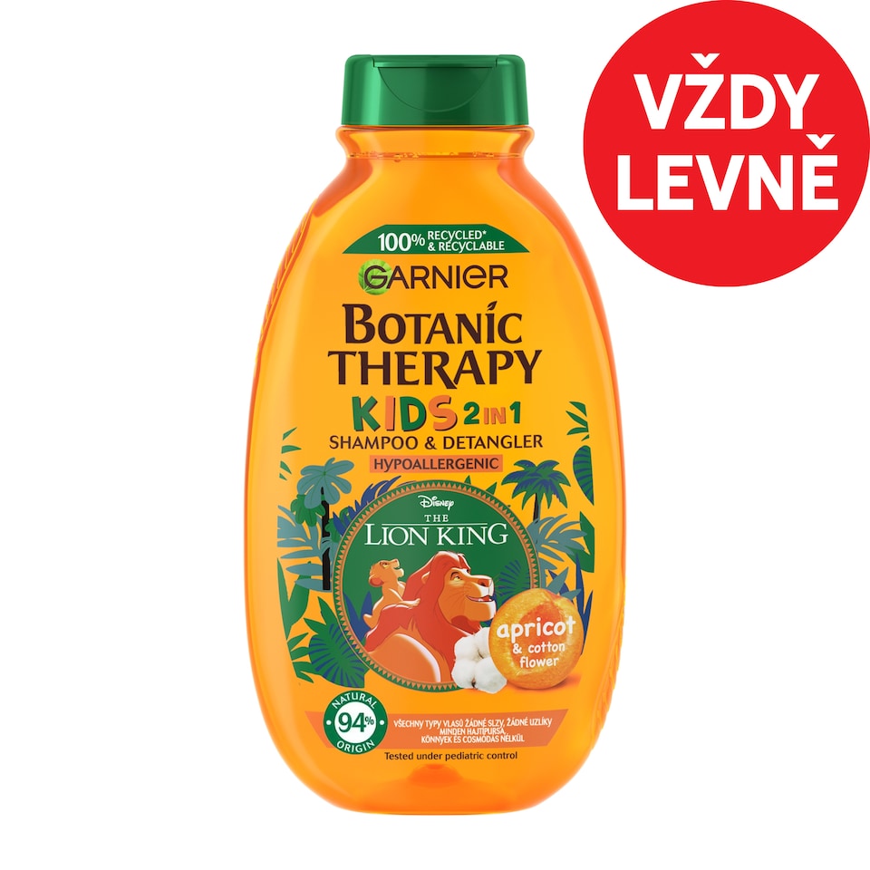 Botanic Therapy Disney Kids 2 in1 Shampoo&Detangler The Lion King Apricot, 400 ml