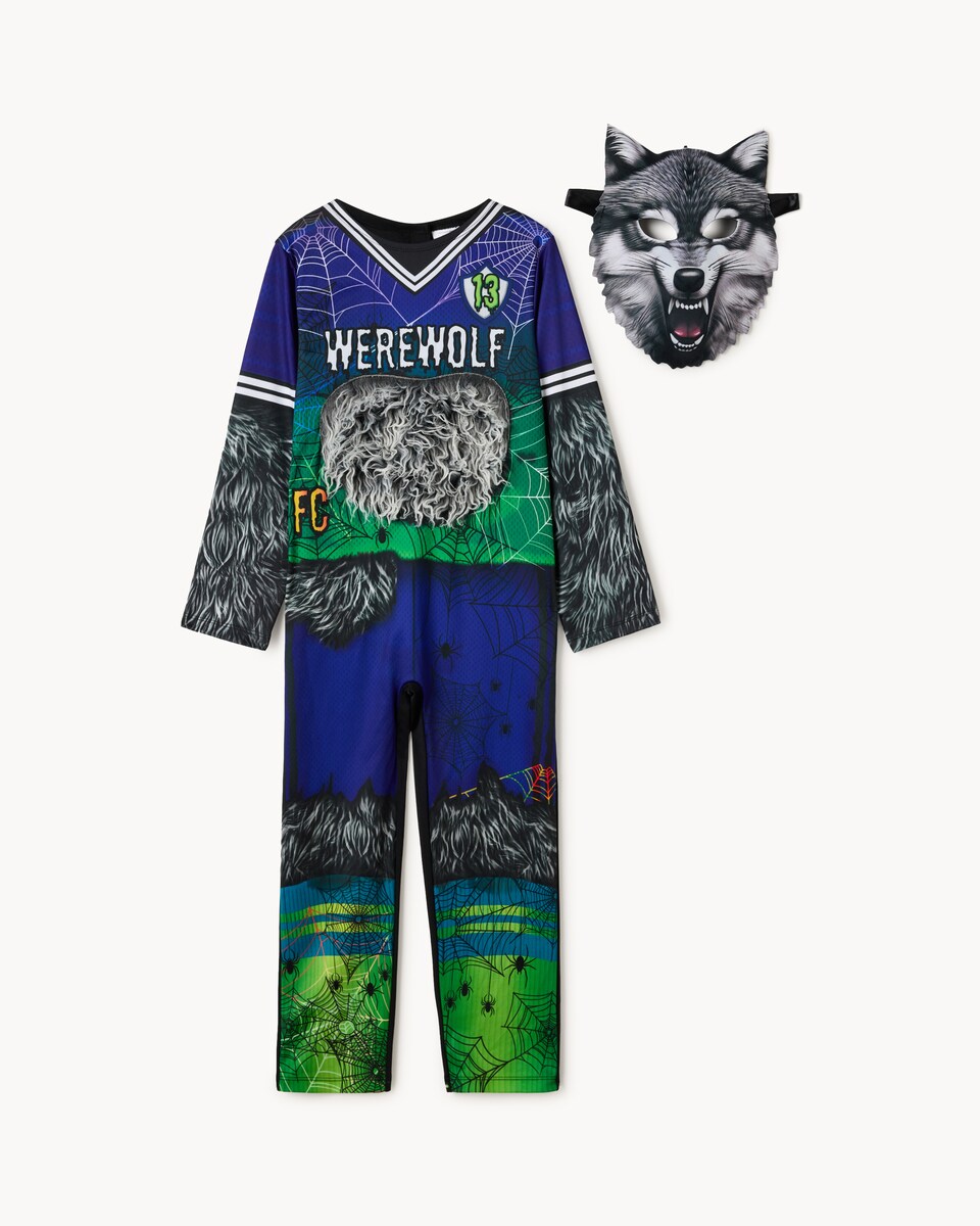 image 1 of F&F Boys Werewolf Fancy Dress Costume in Blue