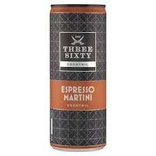 Three Sixty Vodka Espresso Martini Alcoholic Soft Drink 10% 250 ml