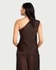 image 3 of The F&F Edit Satin One Shoulder Co-ord Top in Chocolate