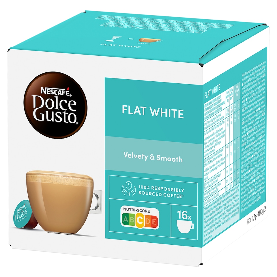 NESCAFÉ Dolce Gusto Flat White tejes kávékapszula 16 db/ 16 csésze (187,2 g)  1. kép