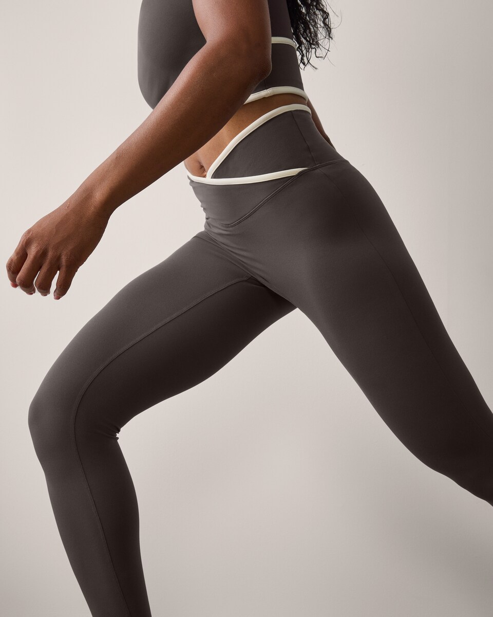 image 1 of F&F Active ULTRASTRETCH Crossover High Waisted Leggings in Grey