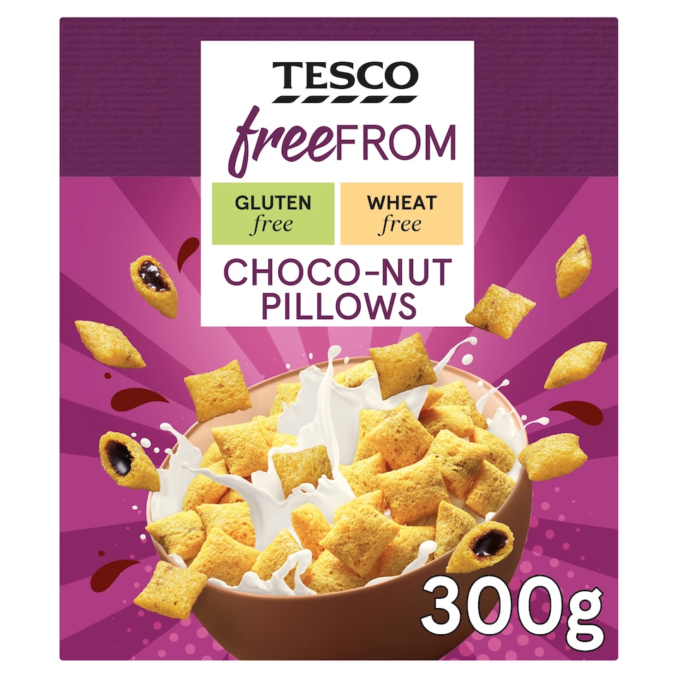 Tesco Free From Choco-Nut Pillows 300G