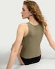 image 3 of F&F Cotton Rich Ribbed Secret Support Vest in Khaki