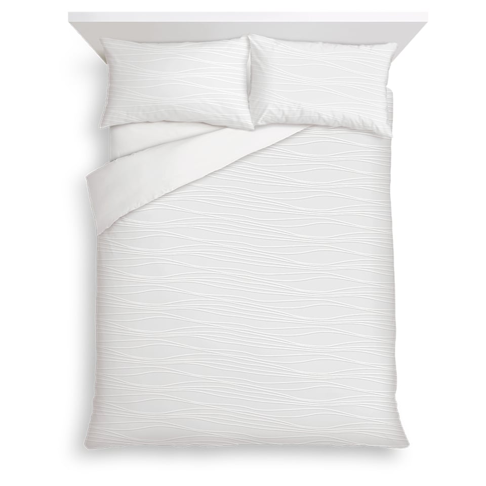 F&F Home Bedding White Wave Jersey Duvet Set Double