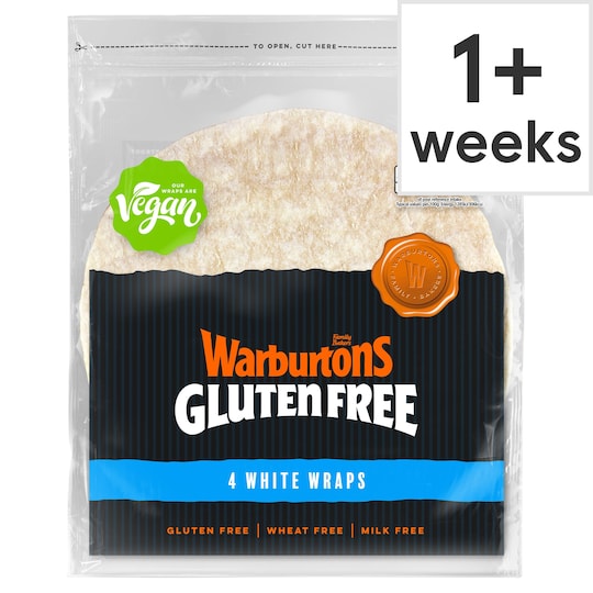 Warburtons Gluten Free White Wraps 4 Pack Tesco Groceries
