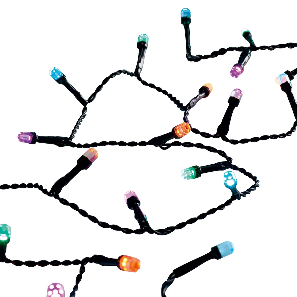 image 1 of Tesco 100 Battery Multifunction Multicoloured Timer LED Christmas Lights