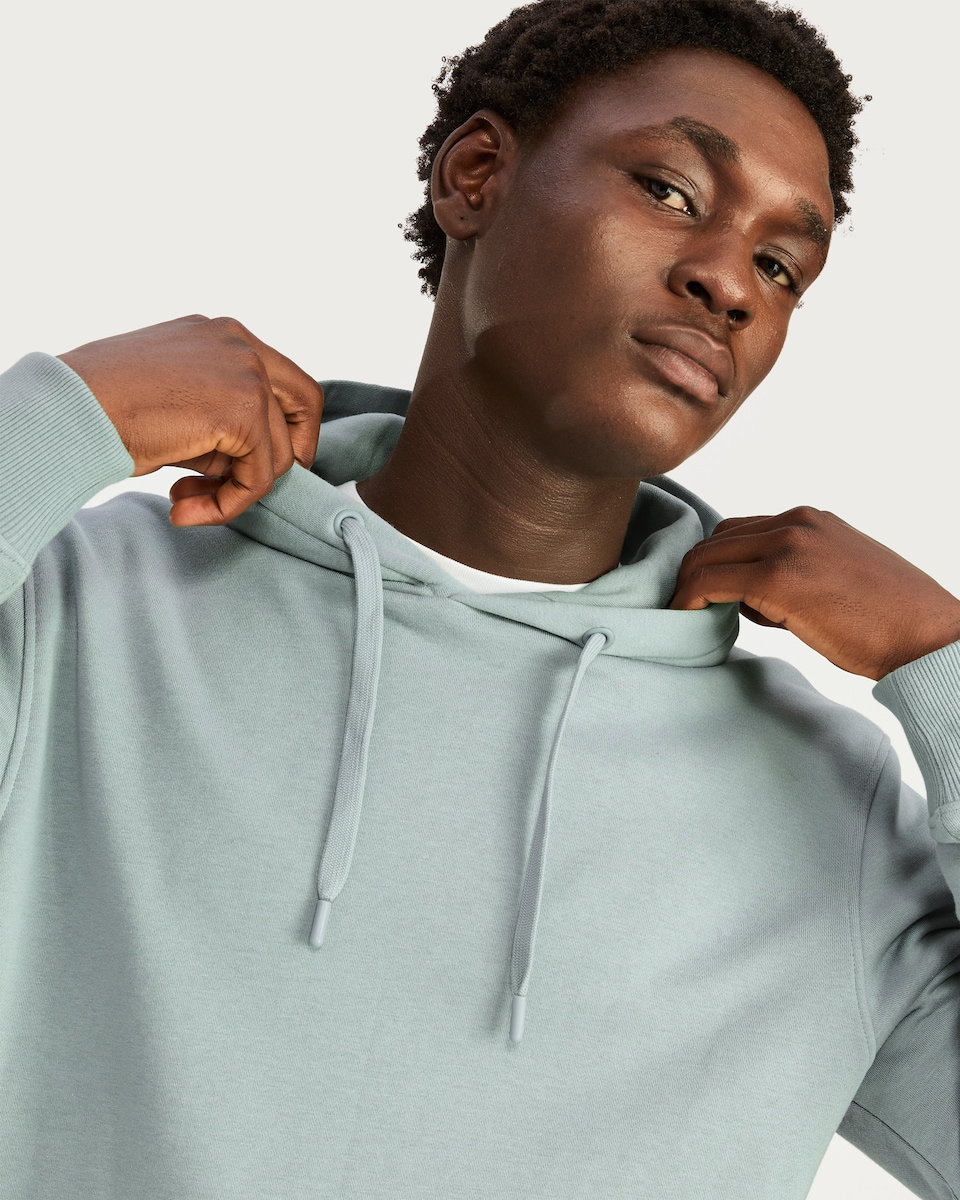 image 1 of F&F Regular Fit Cotton Rich Drawstring Hoodie in Green