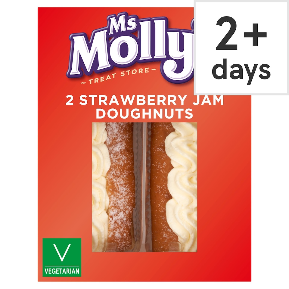Ms Molly's 2 Strawberry Jam Doughnuts Tesco Groceries