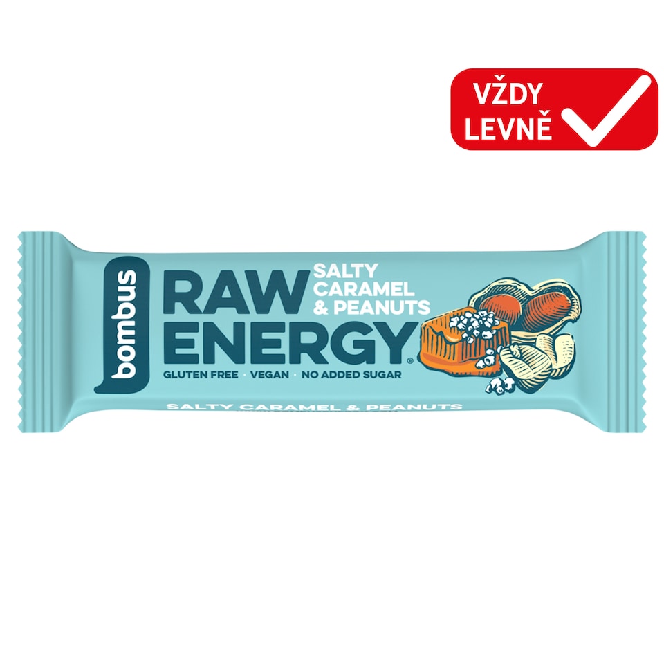 bombus Raw Energy Salty Caramel & Peanuts 50g