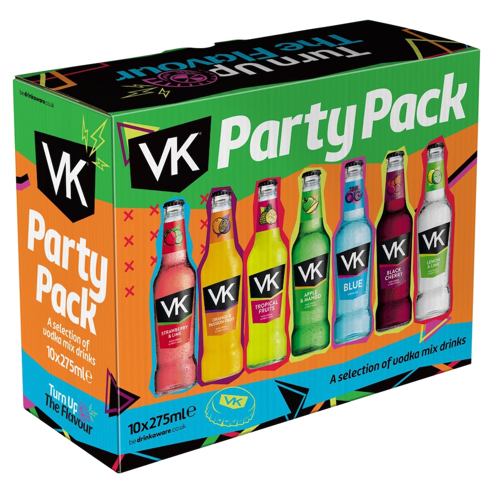 VK Mixed Pack A Selection of Flavoured Alcoholic Drinks 10 x 275ml