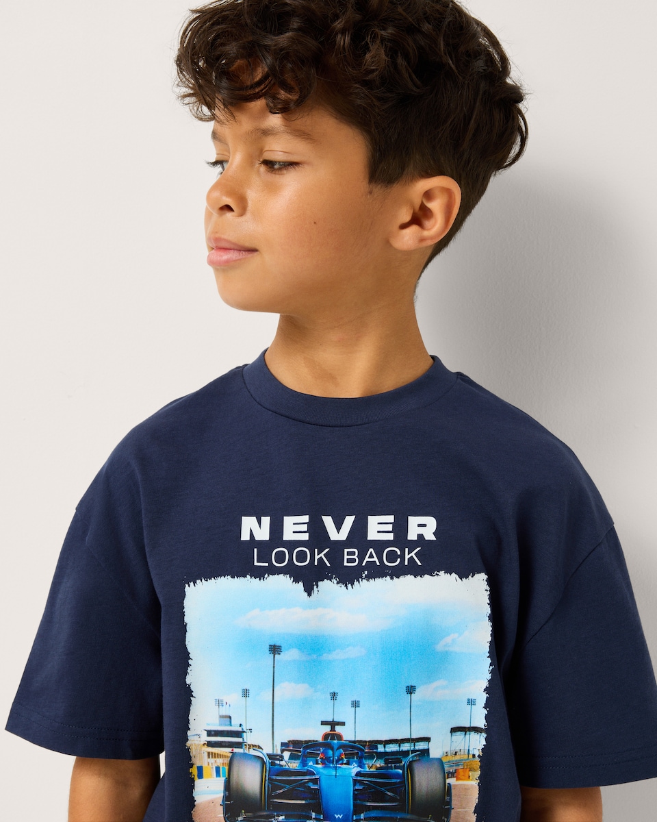 image 1 of Atlassian Williams F1 Team Pure Cotton T-Shirt in Navy