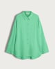 image 5 of F&F Oversized Button Up Shirt with Linen in Green