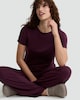 image 2 of F&F Modal Rich Short Sleeved Pyjama T-Shirt in Purple