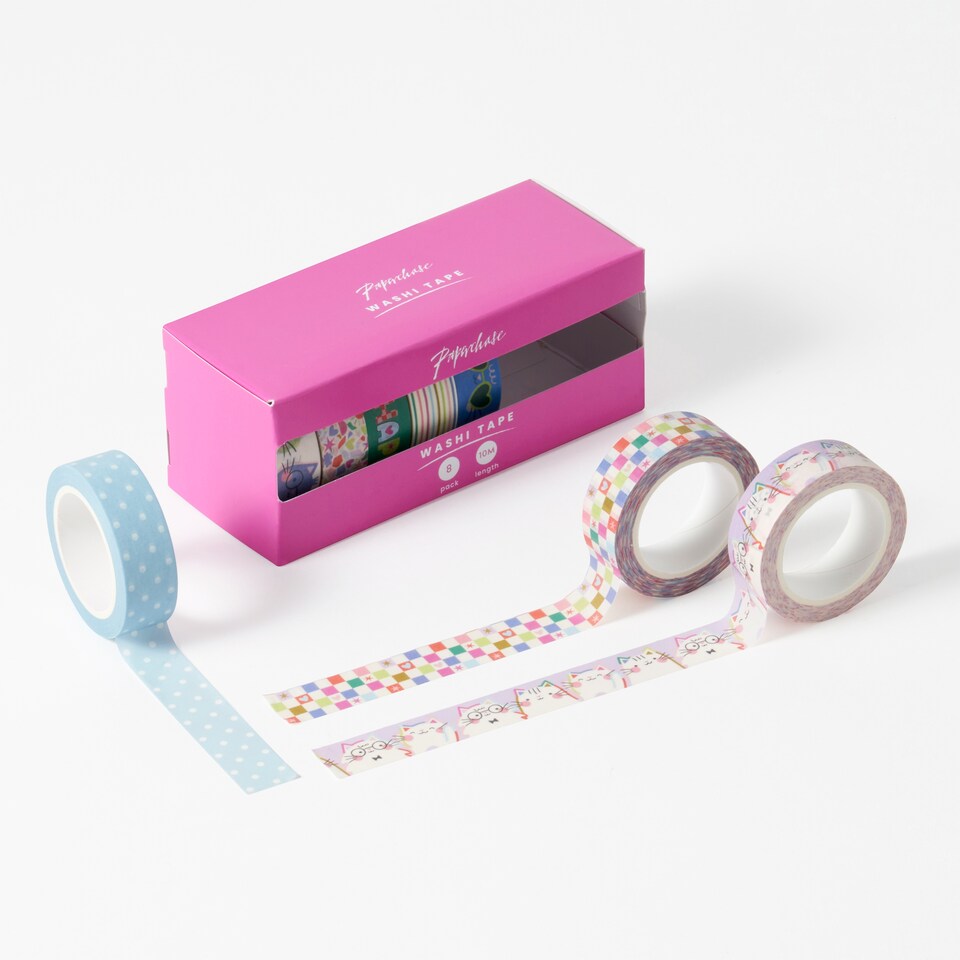 image 1 of Paperchase Terrazzo Cats 8pk Washi Tape