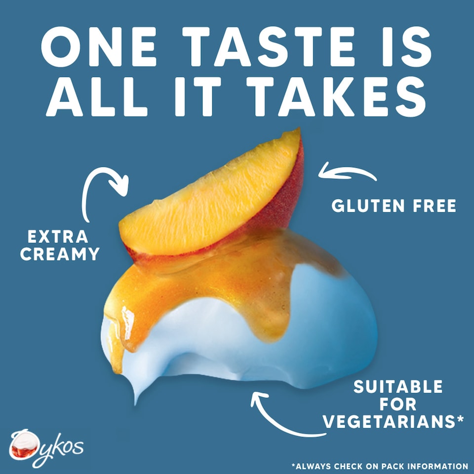 image 1 of Oykos Peach Luxury Greek Style Yoghurt Dessert 4x110g