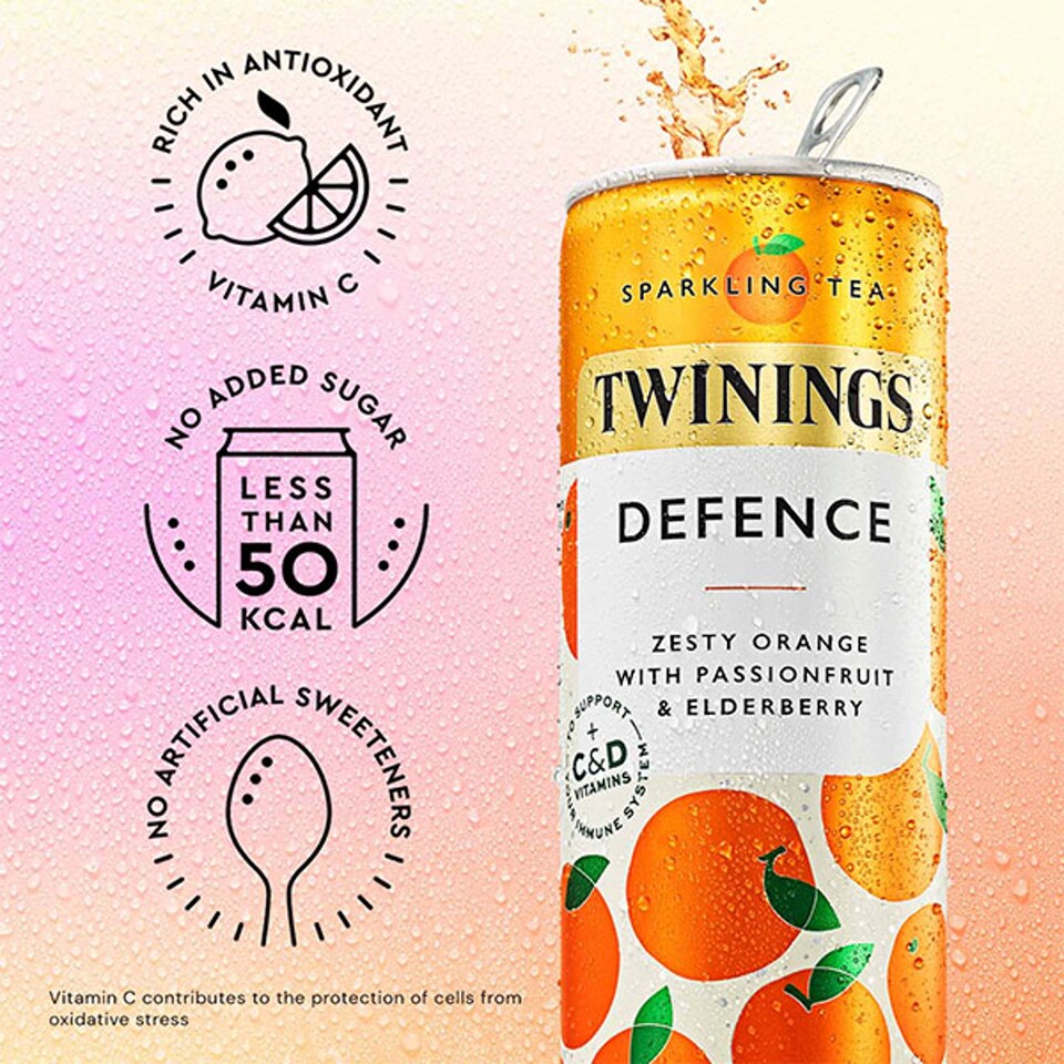 image 1 of Twinings Sparkling Tea Defence Orange 250ml