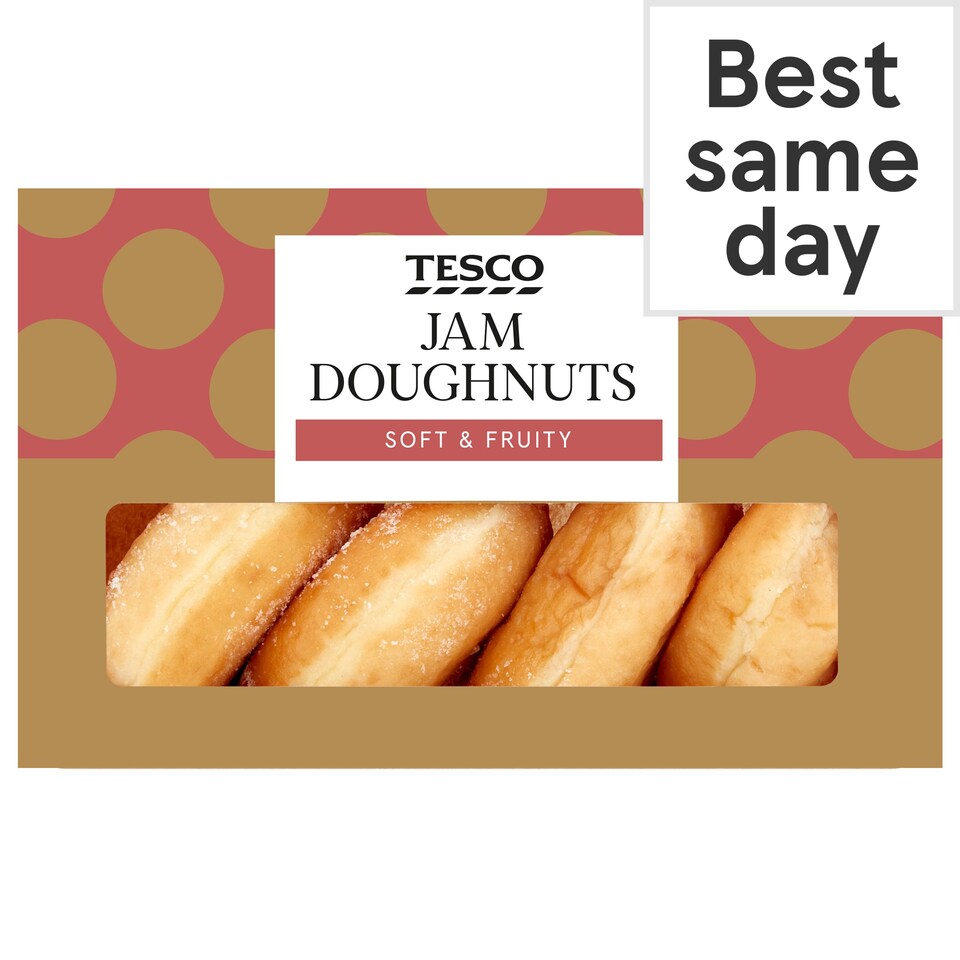 Tesco Jam Doughnuts 4 Pack Tesco Groceries