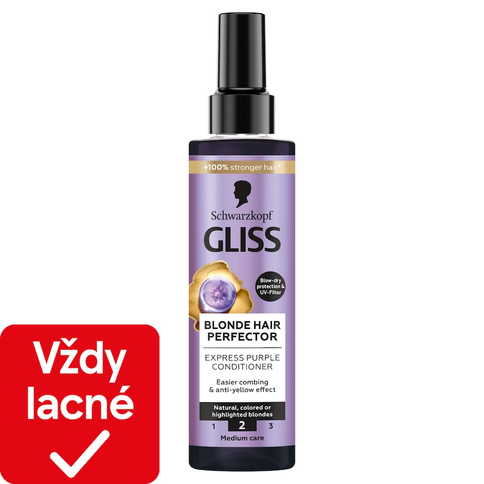 obrázok 1 z Schwarzkopf Gliss Blonde Hair Perfector fialový expresný kondicionér 200 ml