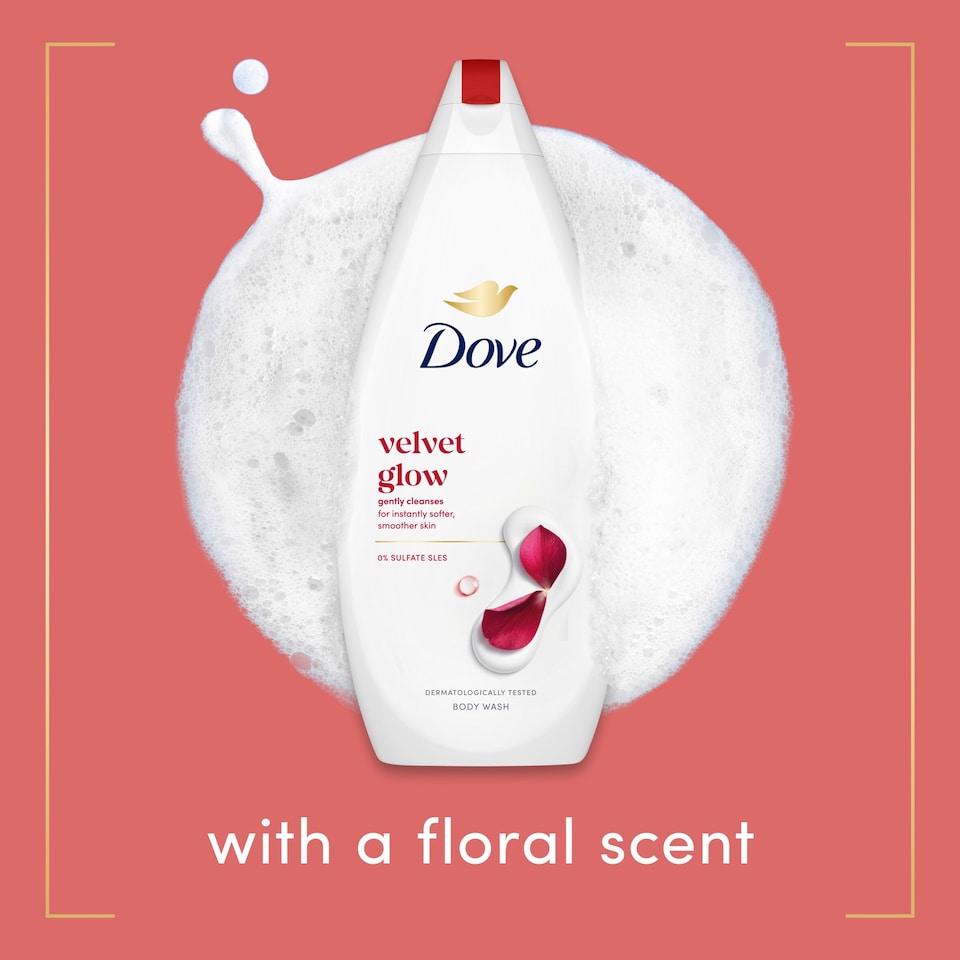 image 1 of Dove Velvet Glow Body Wash Shower Gel 720ml