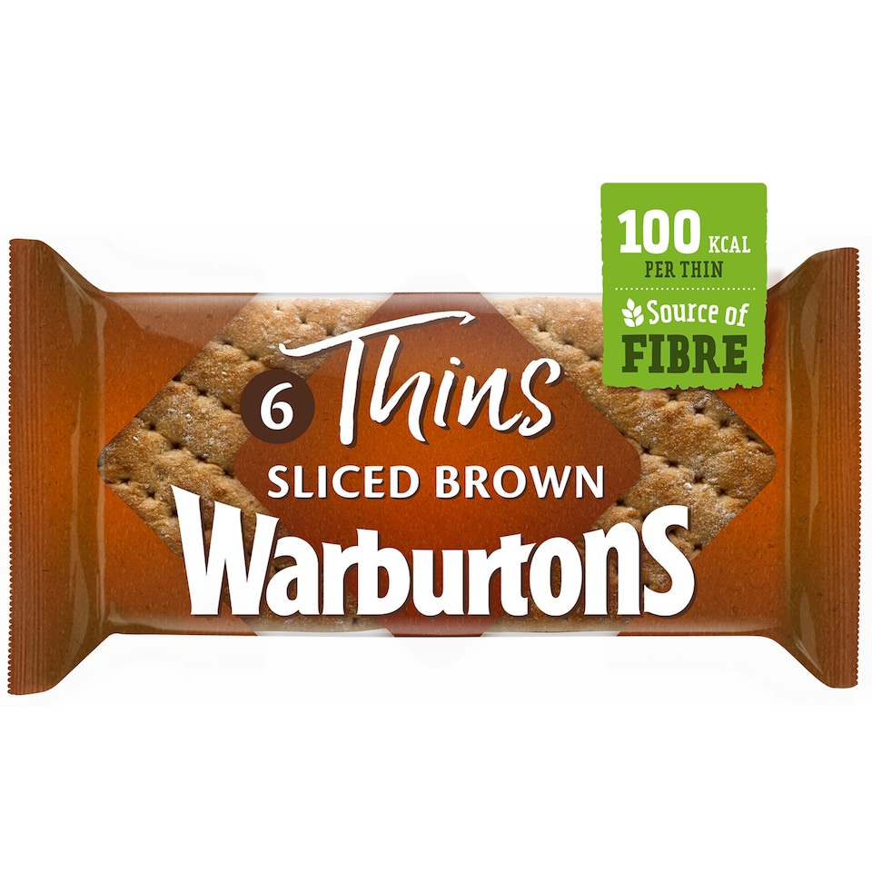 image 1 of Warburtons Brown Sandwich Thins 6 Pack