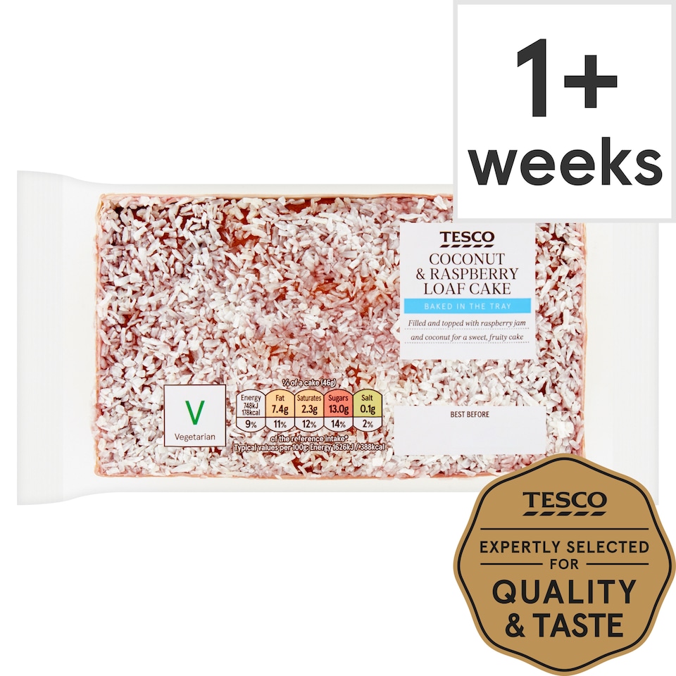 Tesco Coconut & Raspberry Loaf Cake