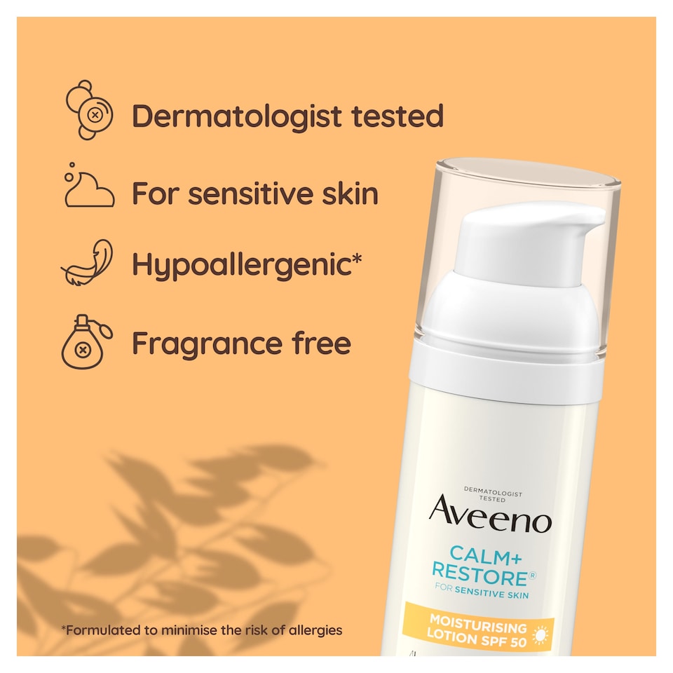 image 1 of Aveeno CALM+RESTORE Moisturising Lotion SPF 50 50ml